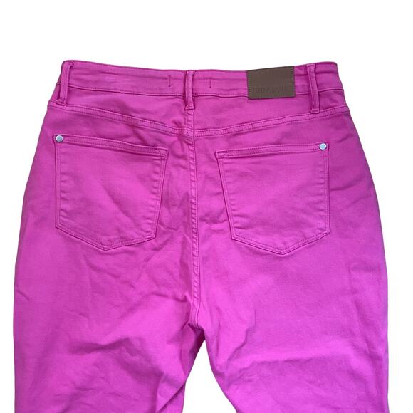 JUDY BLUE HOT PINK FRAYED FLARE JEAN Women’s size 14 - Picture 5 of 8